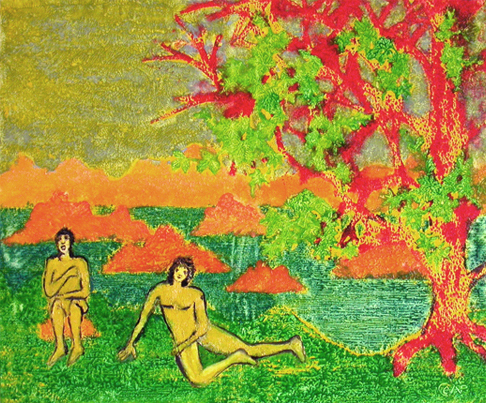 01 Peinture artistique abstraite contemporaine Paradis