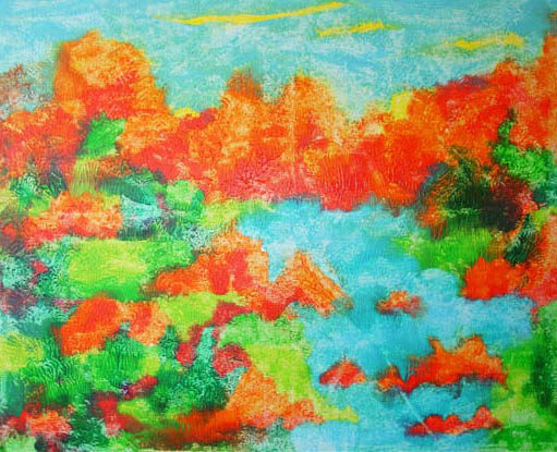 Peinture artistique abstraite contemporaine paysage 07